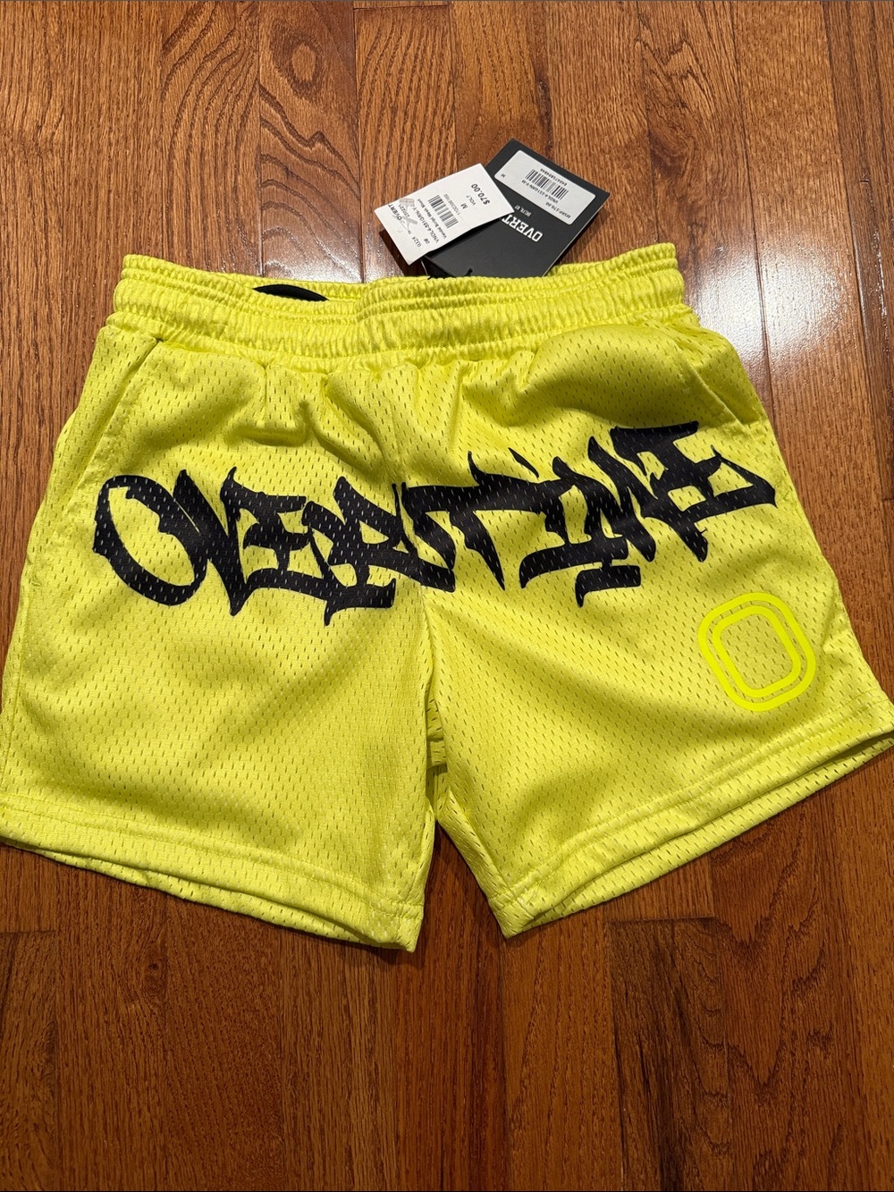 Overtime Boys Neon Yellow Graphic Mesh Shorts